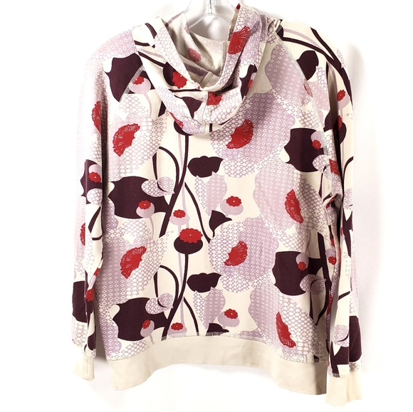 Patagonia Sweatshirt Hood Floral Print Cream M - Picture 2 of 5
